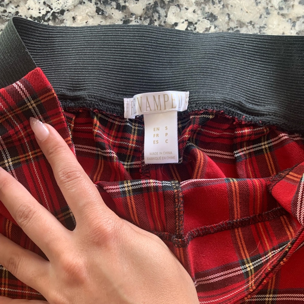 High waisted red checkered pants 3/$30 - Picture 3 of 3